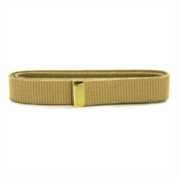 Vanguard NAVY BELT: KHAKI COTTON WITH 24K GOLD TIP - FEMALE XL