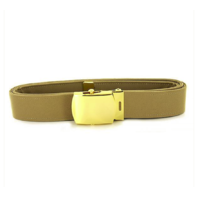 Vanguard NAVY BELT AND BUCKLE: KHAKI POLY-WOOL 24K GOLD BUCKLE AND TIP - MALE