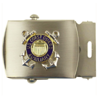 Vanguard COAST GUARD AUXILIARY BELT BUCKLE: SATIN SILVER