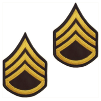 Vanguard ARMY CHEVRON: STAFF SERGEANT - GOLD EMBROIDERED ON GREEN, MALE