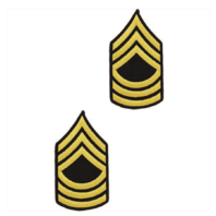 Vanguard ARMY CHEVRON: MASTER SERGEANT - GOLD EMBROIDERED ON BLUE, MALE