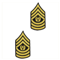 Vanguard ARMY CHEVRON: COMMAND SERGEANT MAJOR - GOLD EMBROIDERED ON BLUE, MALE