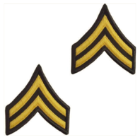 Vanguard ARMY CHEVRON: CORPORAL - GOLD EMBROIDERED ON GREEN, FEMALE