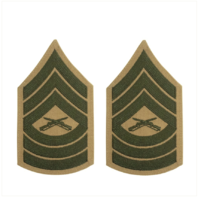 Vanguard MARINE CORPS CHEVRON: MASTER SERGEANT GREEN EMBROIDERED ON KHAKI FEMALE