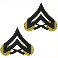 Vanguard MARINE CORPS CHEVRON: CORPORAL - BLACK METAL, SOLID BRASS