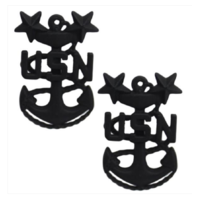 Vanguard Navy Collar Device E9 Seabee -Small- Black Metal - 1 Pin