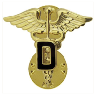 Vanguard ARMY OFFICER BRANCH OF SERVICE COLLAR DEVICE: DENTAL - 22K GOLD PLATED