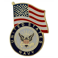 Vanguard NAVY LAPEL PIN: UNITED STATES FLAG WITH NAVY EMBLEM