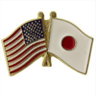 Vanguard LAPEL PIN: CROSSED FLAGS - UNITED STATES AND JAPAN