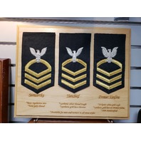 Vanguard NAVY E8 MALE RATING BADGE: SONAR TECHNICIAN - SEAWORTHY RED ON BLUE