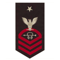 Vanguard NAVY E8 MALE RATING BADGE: SONAR TECHNICIAN - SEAWORTHY RED ON BLUE
