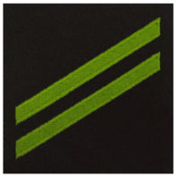 Vanguard NAVY E2 RATING BADGE AIRMAN APPRENTICE - GREEN CHEVRONS ON BLUE SERGE