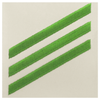 Vanguard NAVY E3 RATING BADGE: AIRMAN - GREEN CHEVRONS ON WHITE CNT