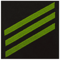 Vanguard NAVY E3 RATING BADGE AIRMAN - GREEN CHEVRONS ON BLUE SERGE