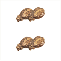 Vanguard RIBBON ATTACHMENTS: TWO OAK LEAF CLUSTERS MOUNTED ON A BAR - BRONZE
