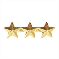 Vanguard RIBBON ATTACHMENTS: THREE STARS MOUNTED ON A BAR - 5/16 INCH, GOLD