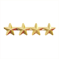 Vanguard RIBBON ATTACHMENTS: FOUR STARS MOUNTED ON A BAR - 5/16 INCH STARS, GOLD