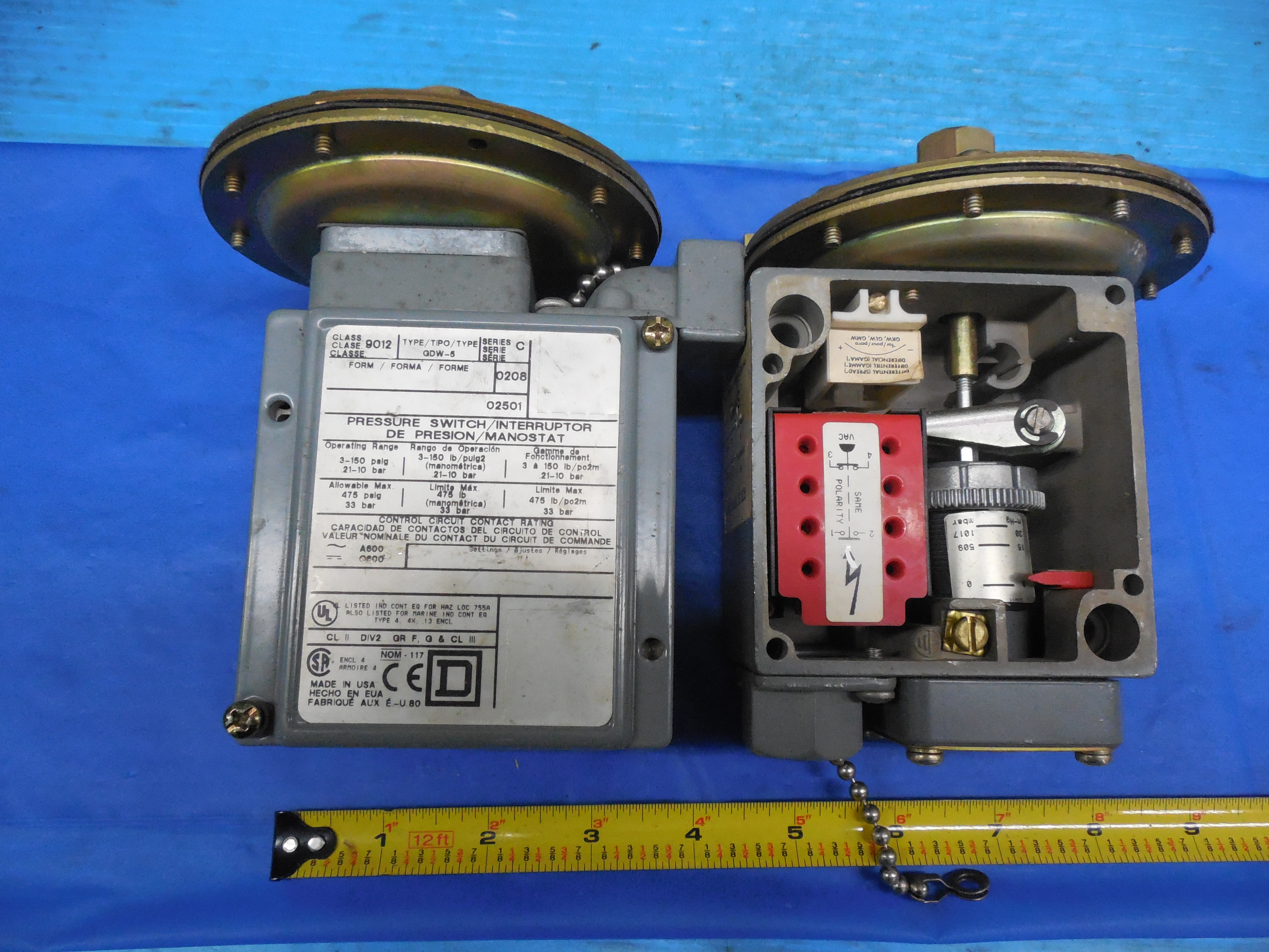 2PCS SQUARE D CLASS 9012 PRESSURE SWITCH INTERRUPTOR GDW5 eBay
