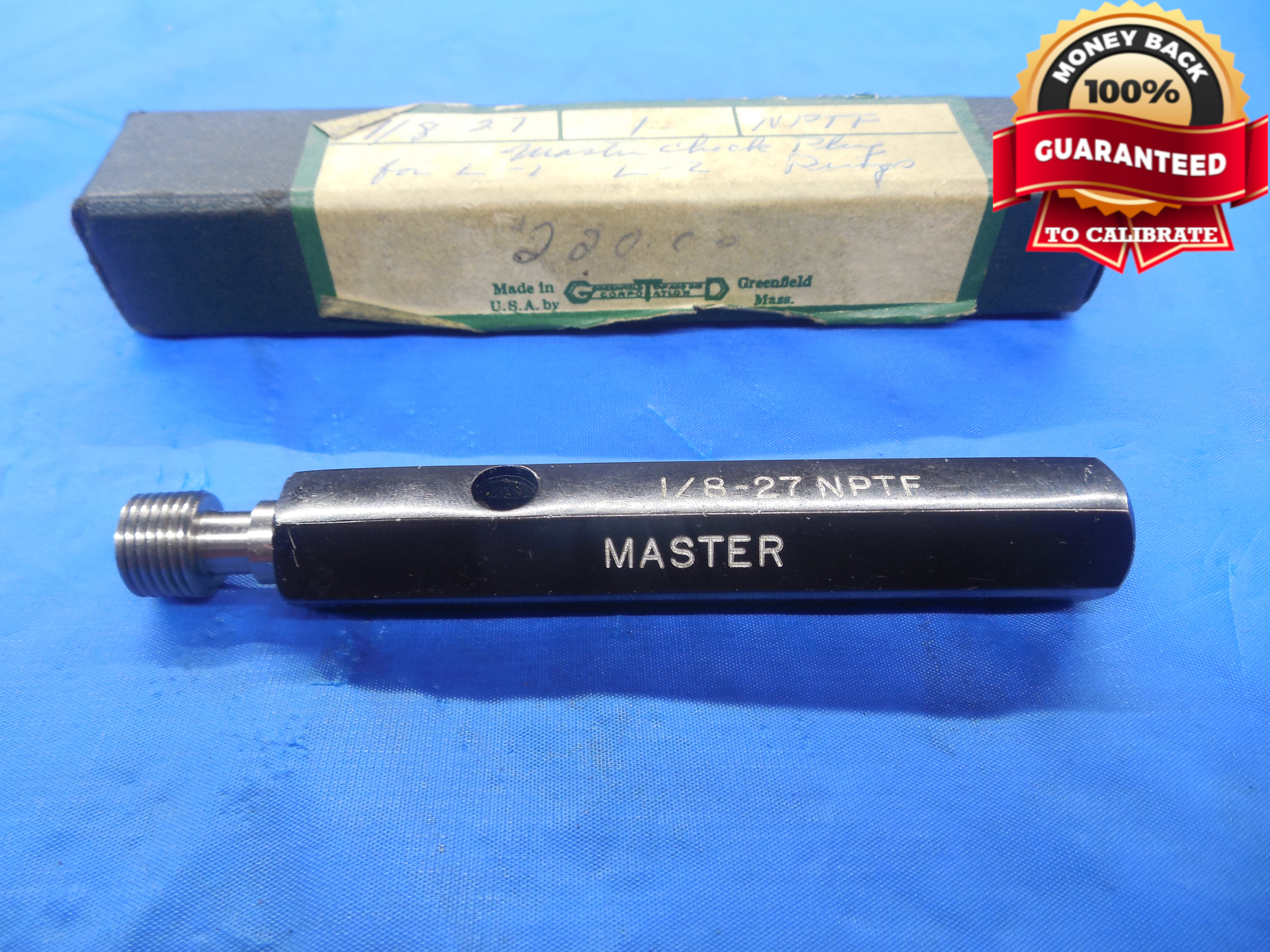 1/8 27 NPTF SET PIPE THREAD PLUG GAGE .125 N.P.T.F. MASTER TO CHECK L1