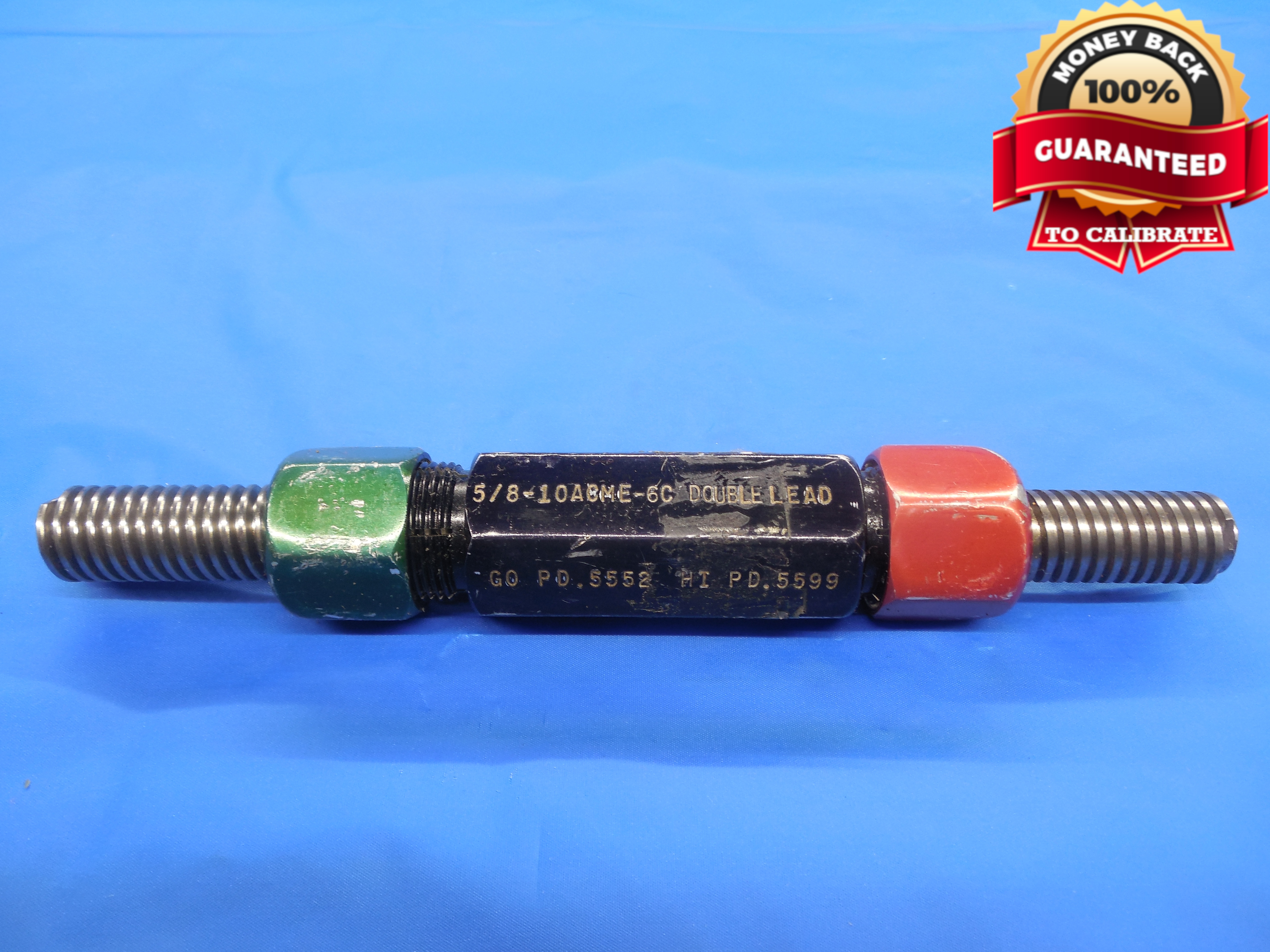 5/8 10 NA 6C ACME DOUBLE LEAD THREAD PLUG GAGE .625 GO NO GO PDS = .5552 & .5599 eBay