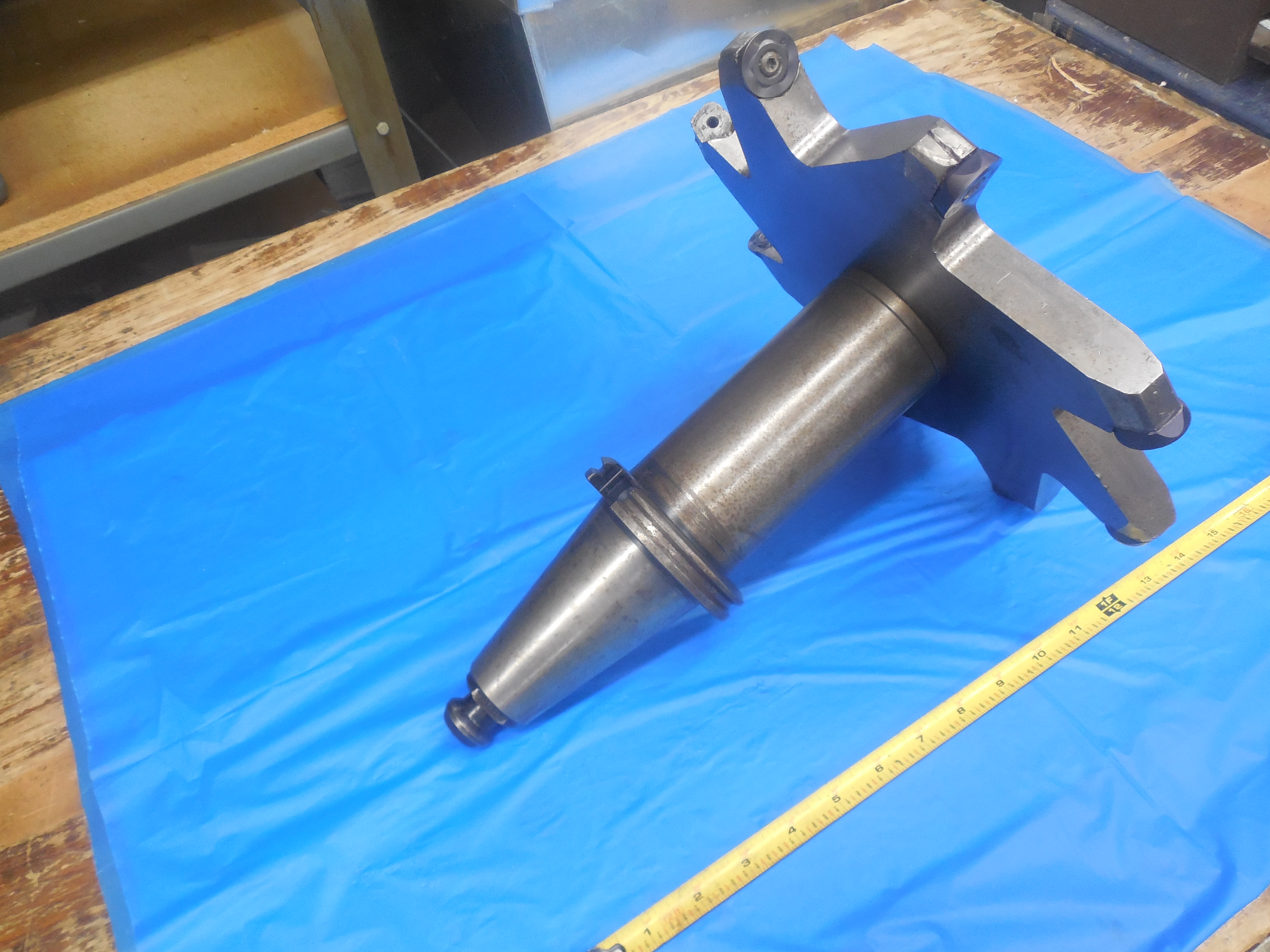 12" DIA INDEXABLE INSERT SIDE MILL CUTTER WITH CAT50 BORING RING TOOL