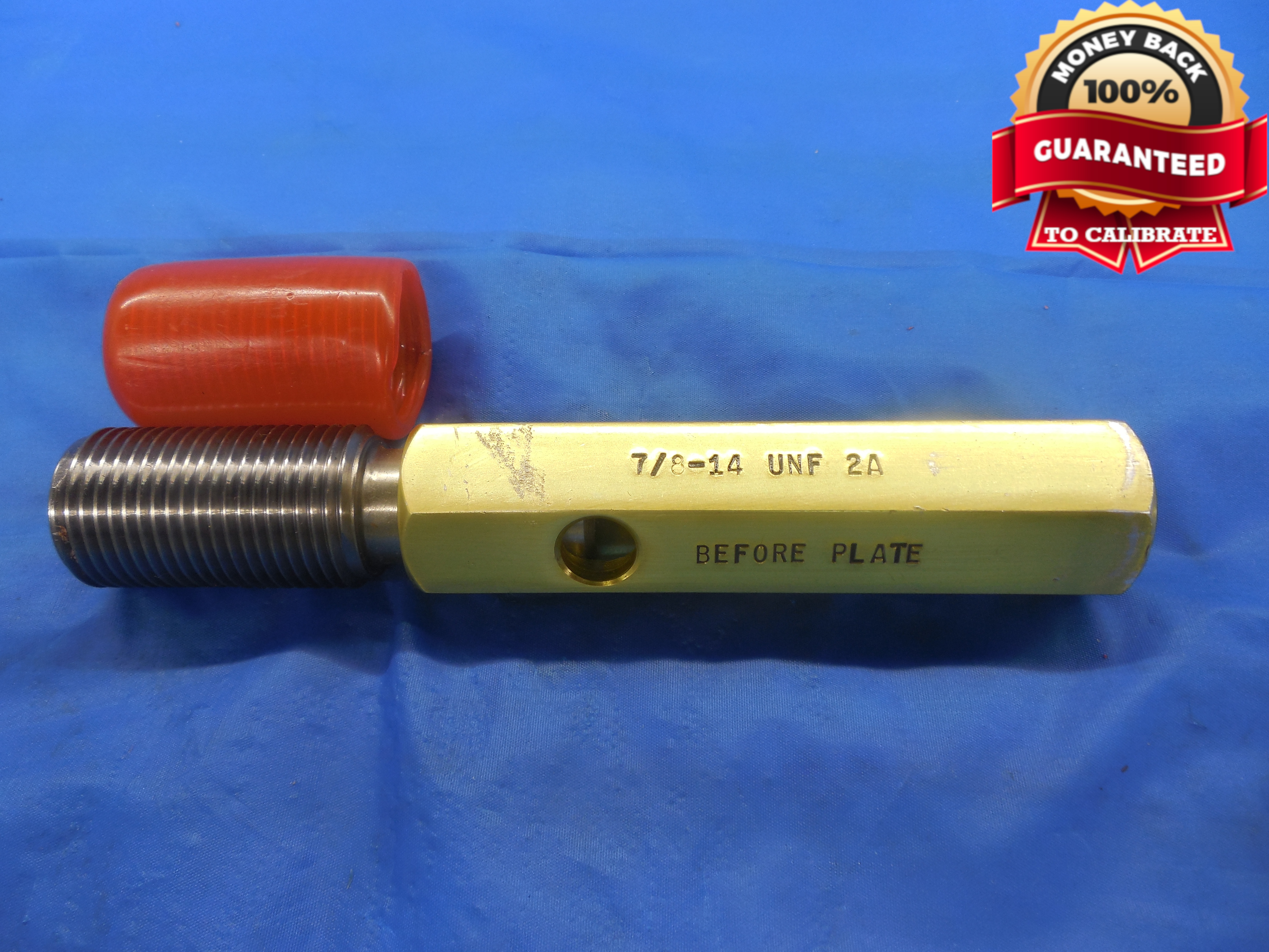 7/8 14 UNF 2A BEFORE PLATE SET THREAD PLUG GAGE .875 GO ONLY P.D