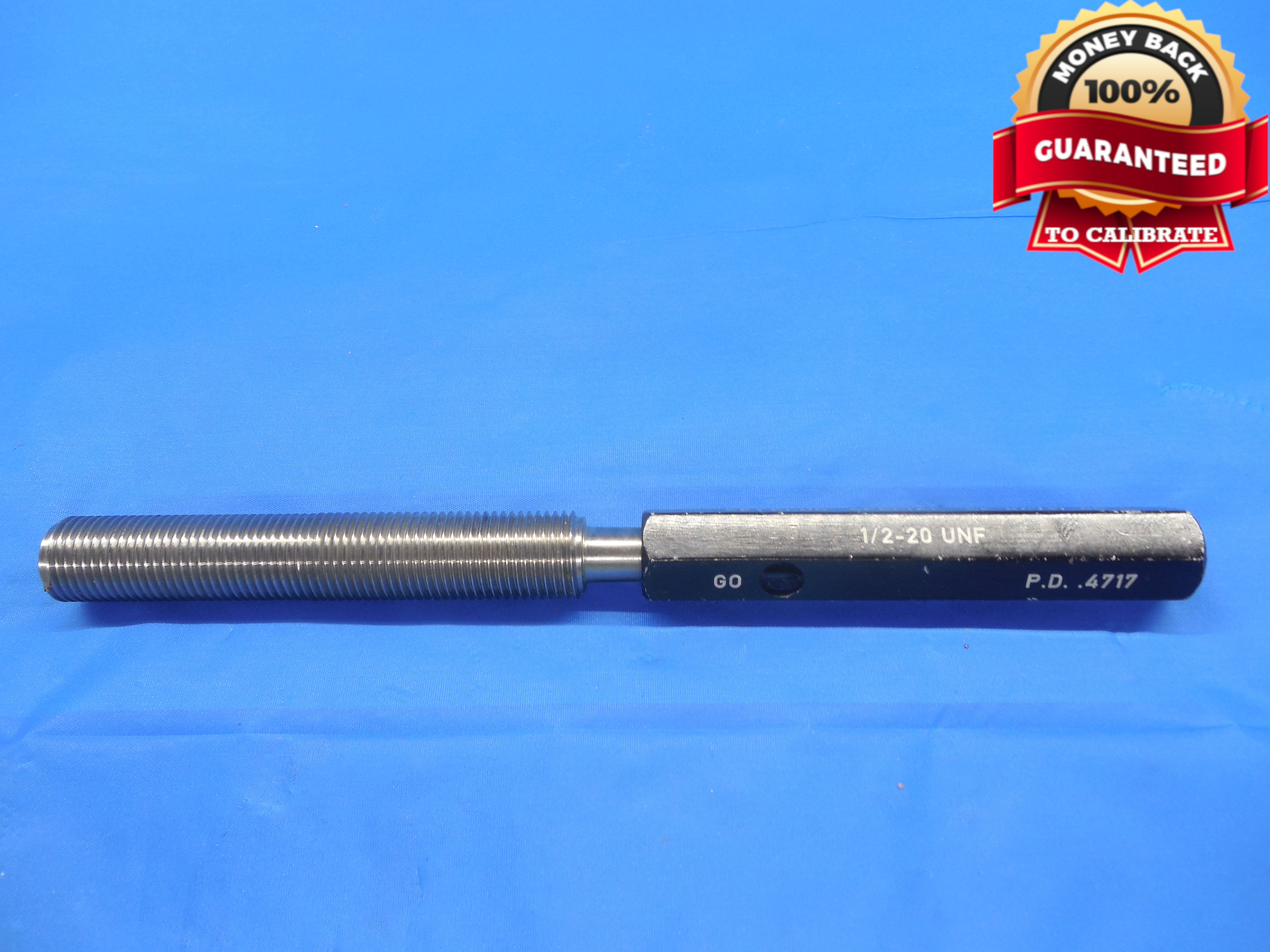 1/2 20 UNF SPECIAL EXTENDED REACH SET THREAD PLUG GAGE .5 GO ONLY P.D