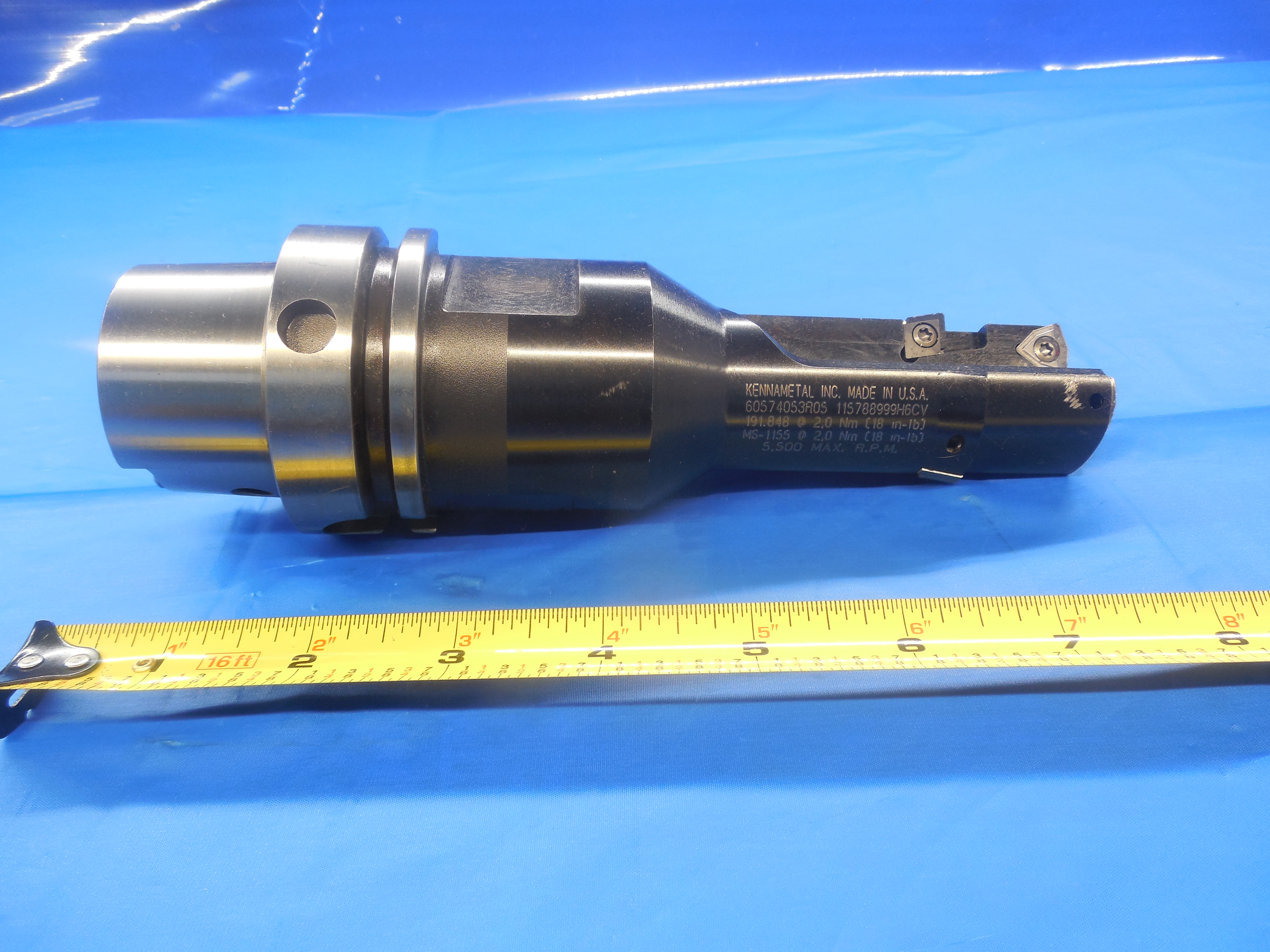 KENNAMETAL HSK63A INTEGRAL INDEXABLE INSERT DRILL TOOL HOLDER 
