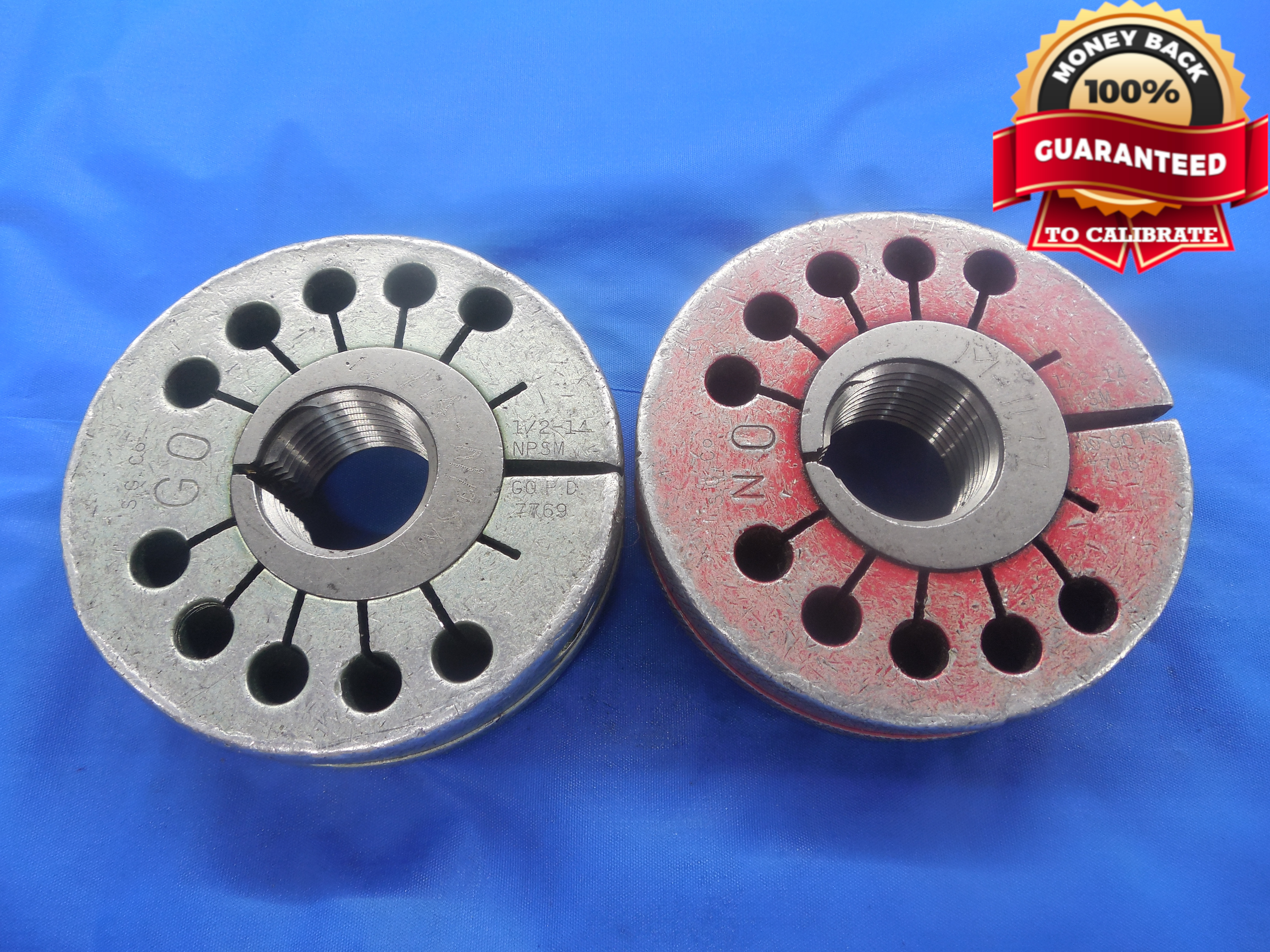 1 2 14 NPSM PIPE THREAD RING GAGES 5 GO NO GO P D S 7769 7718 2A TOOL EBay