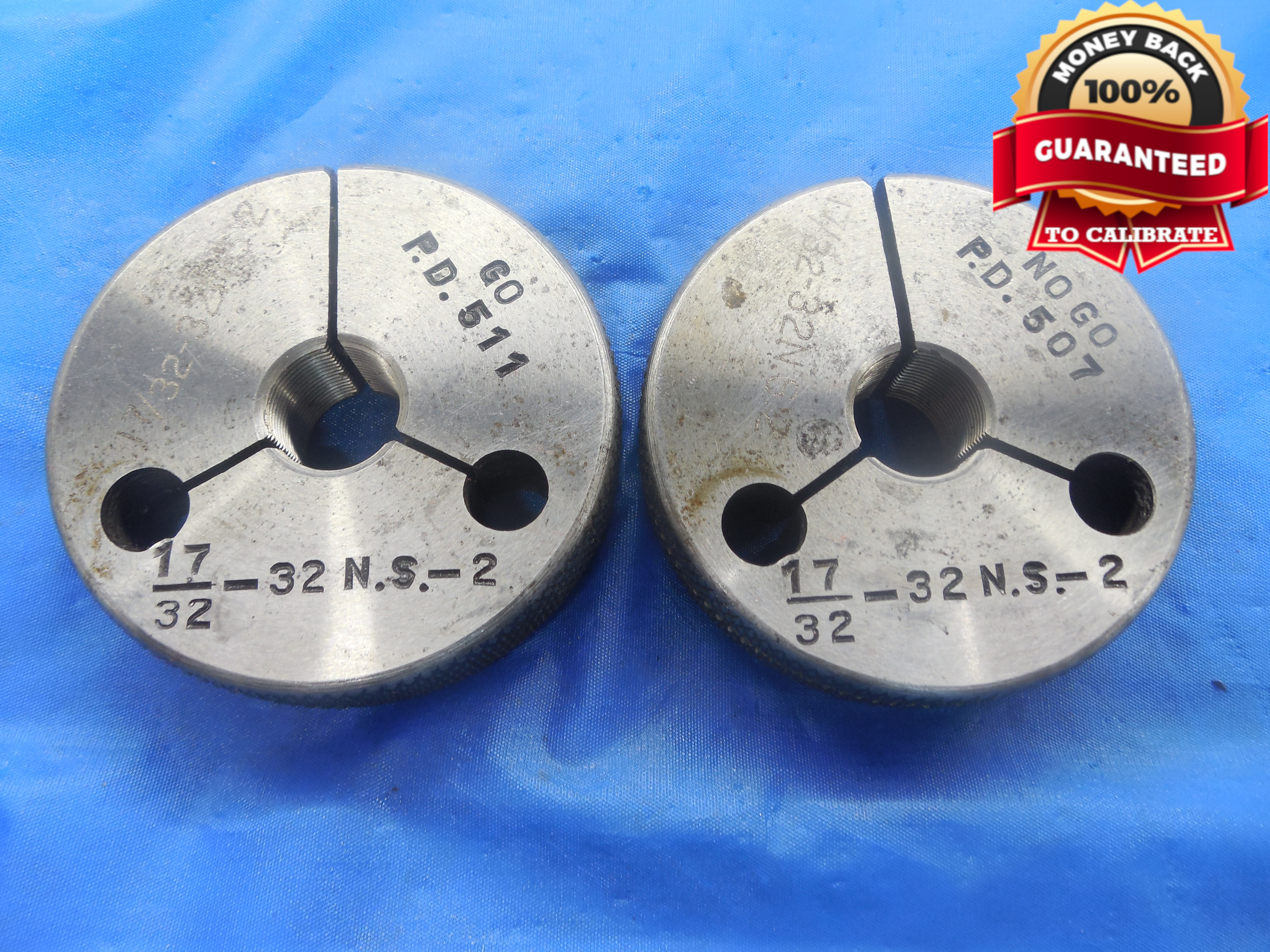 17 32 32 Ns 2 Thread Ring Gages Go No Go P D S 5110 5070 Uns 2 Ebay