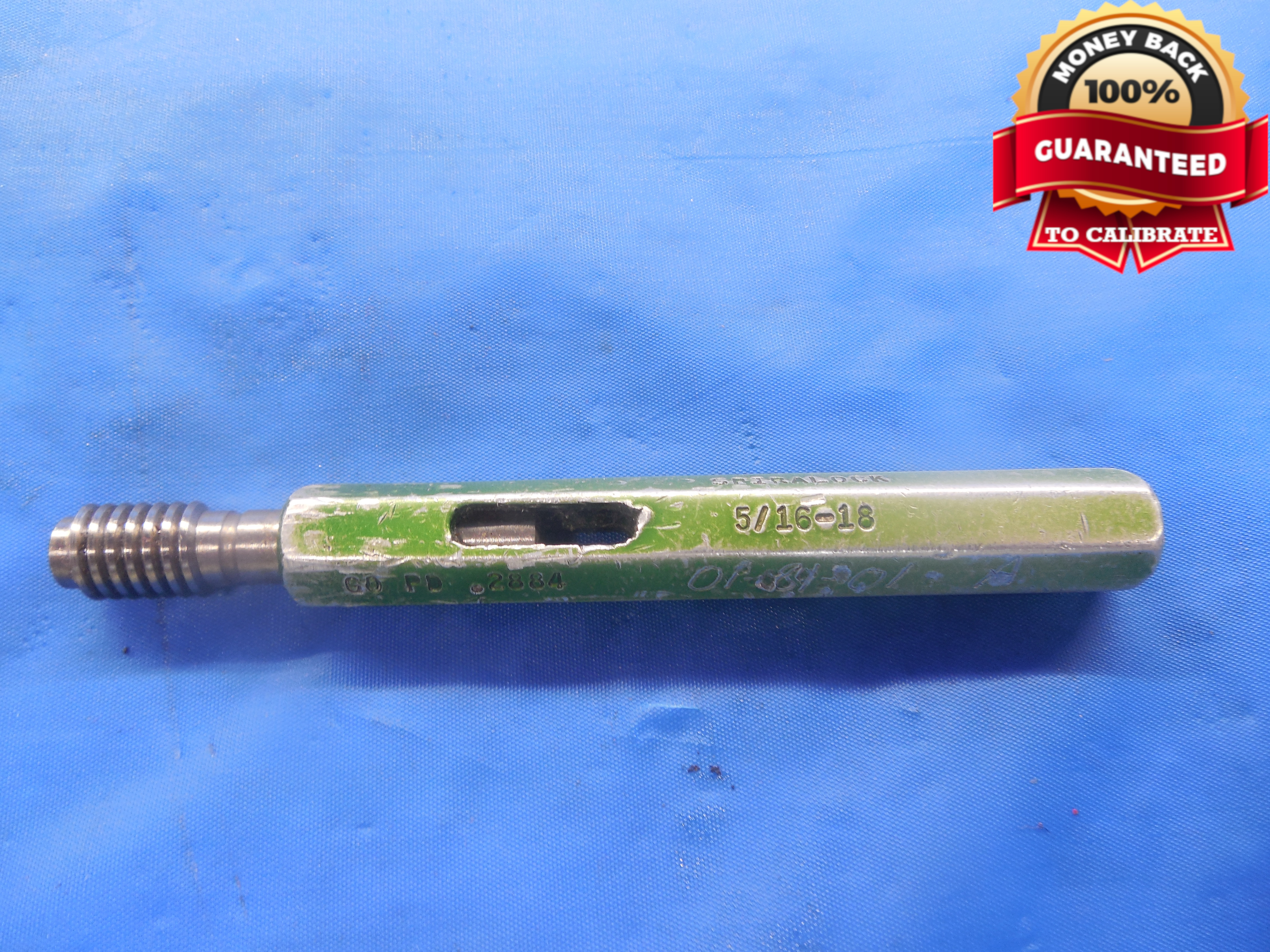 5/16 18 SPIRALOCK THREAD PLUG GAGE .3125 GO ONLY P.D. = .2884 5/16"18