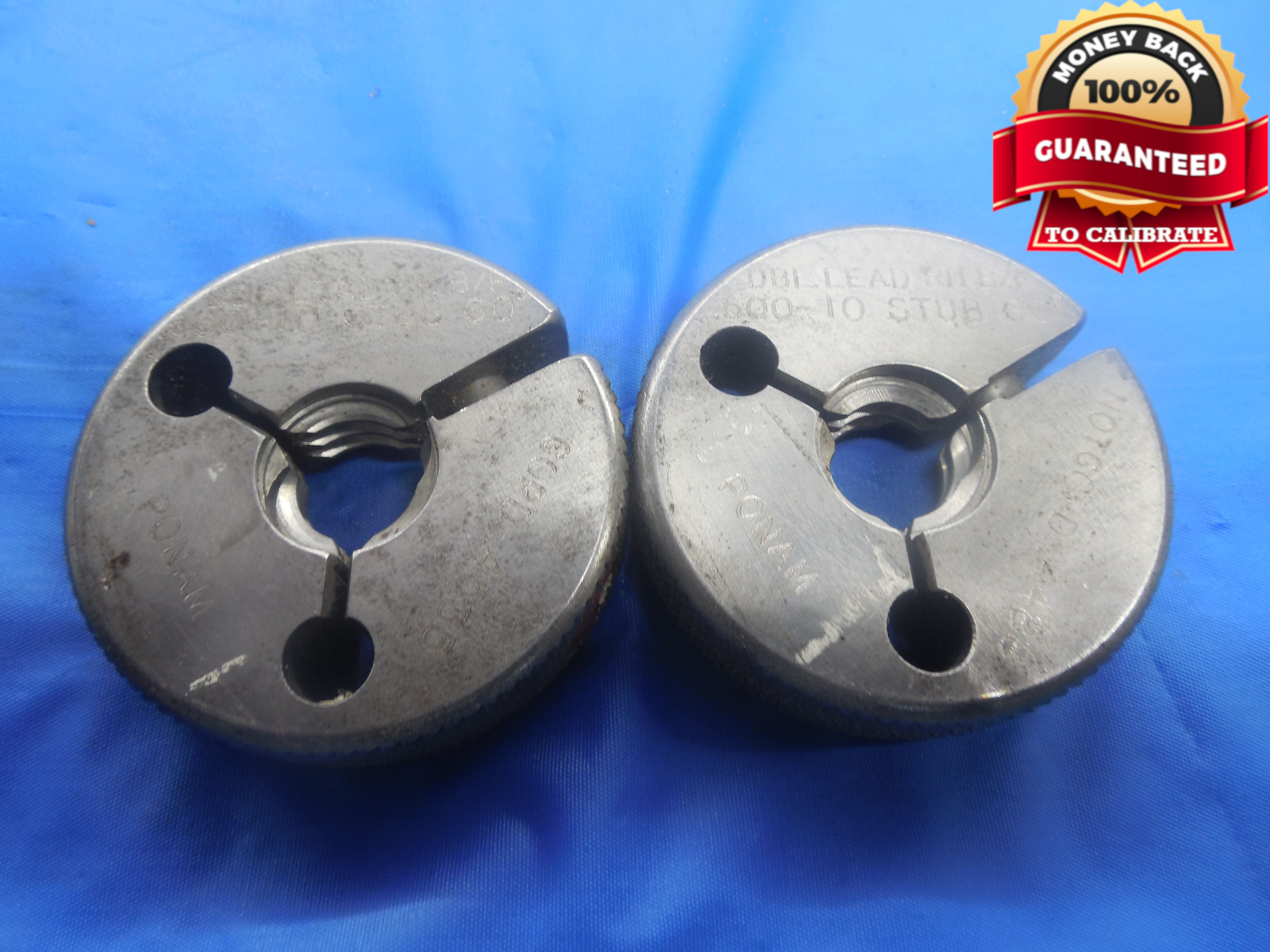 1/2 10 STUB 60 DEGREES DOUBLE LEAD BEFORE PLATE THREAD RING GAGES .5 .4535 .4488 eBay