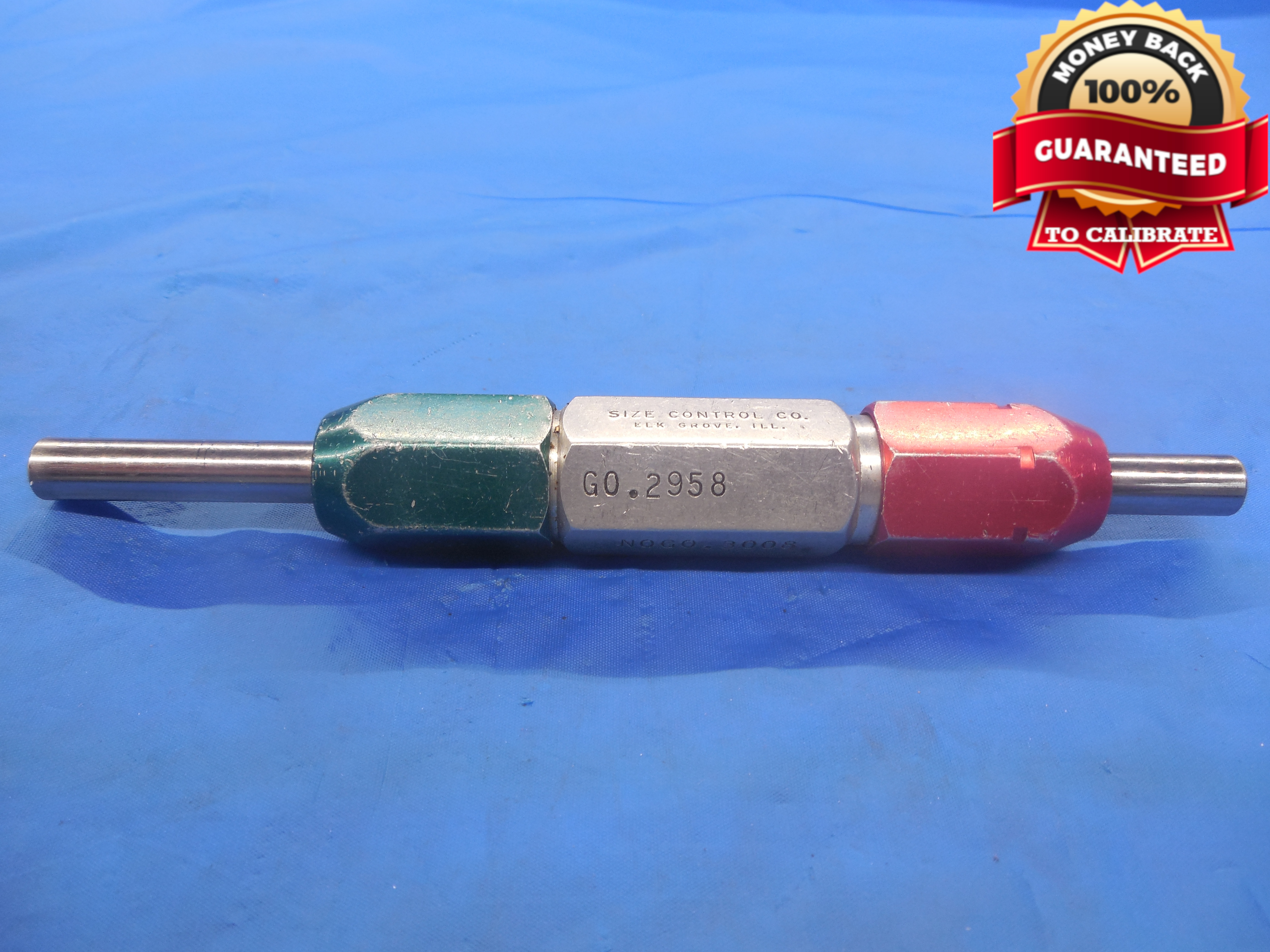 .2958 & .3008 CLASS Z PIN PLUG GAGE GO NO GO .2813 +.0145 OVERSIZE 9/32