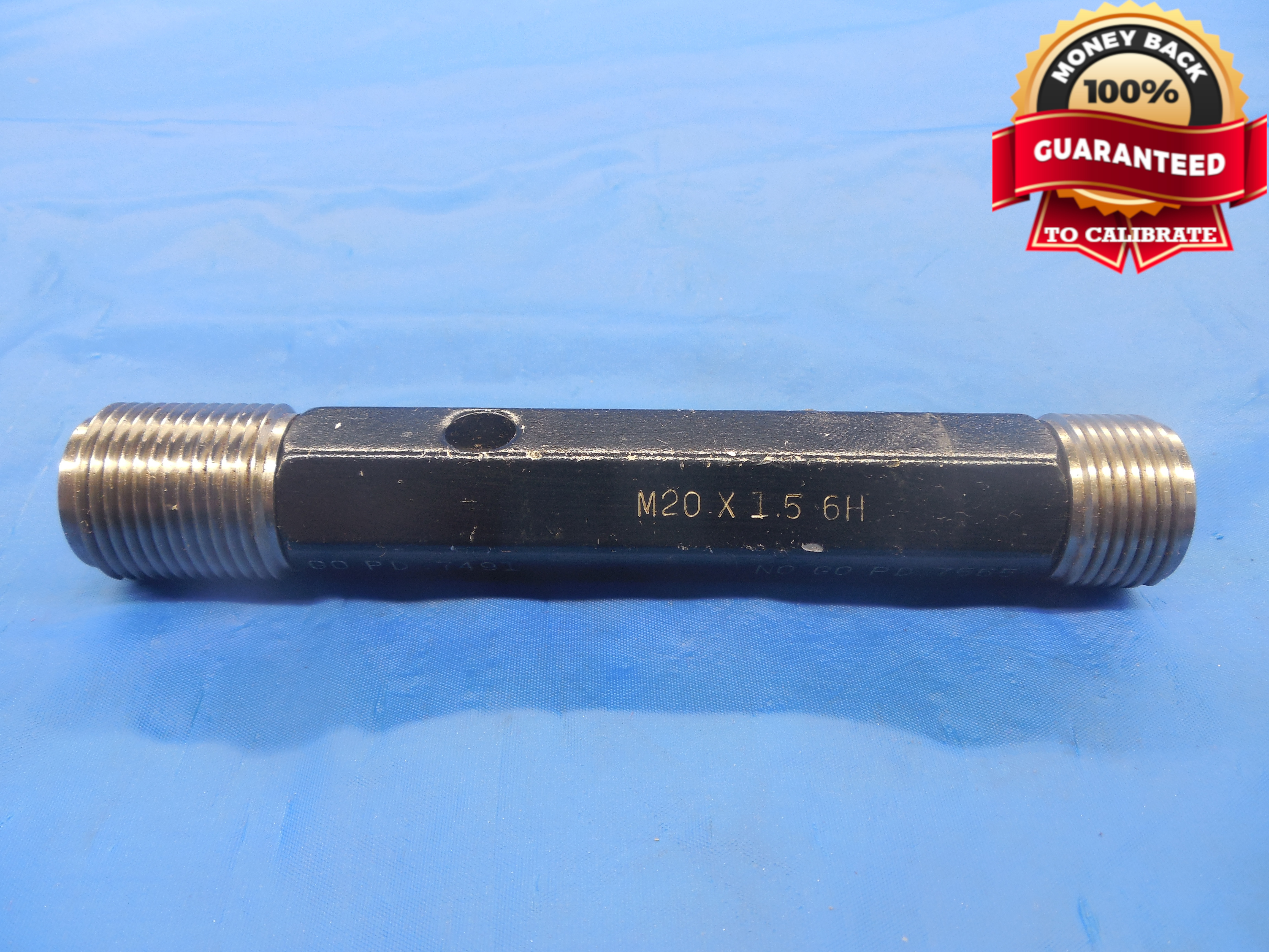M20 X 1.5 6H METRIC THREAD PLUG GAGE 20.0 GO NO GO P.D.'S = .7491