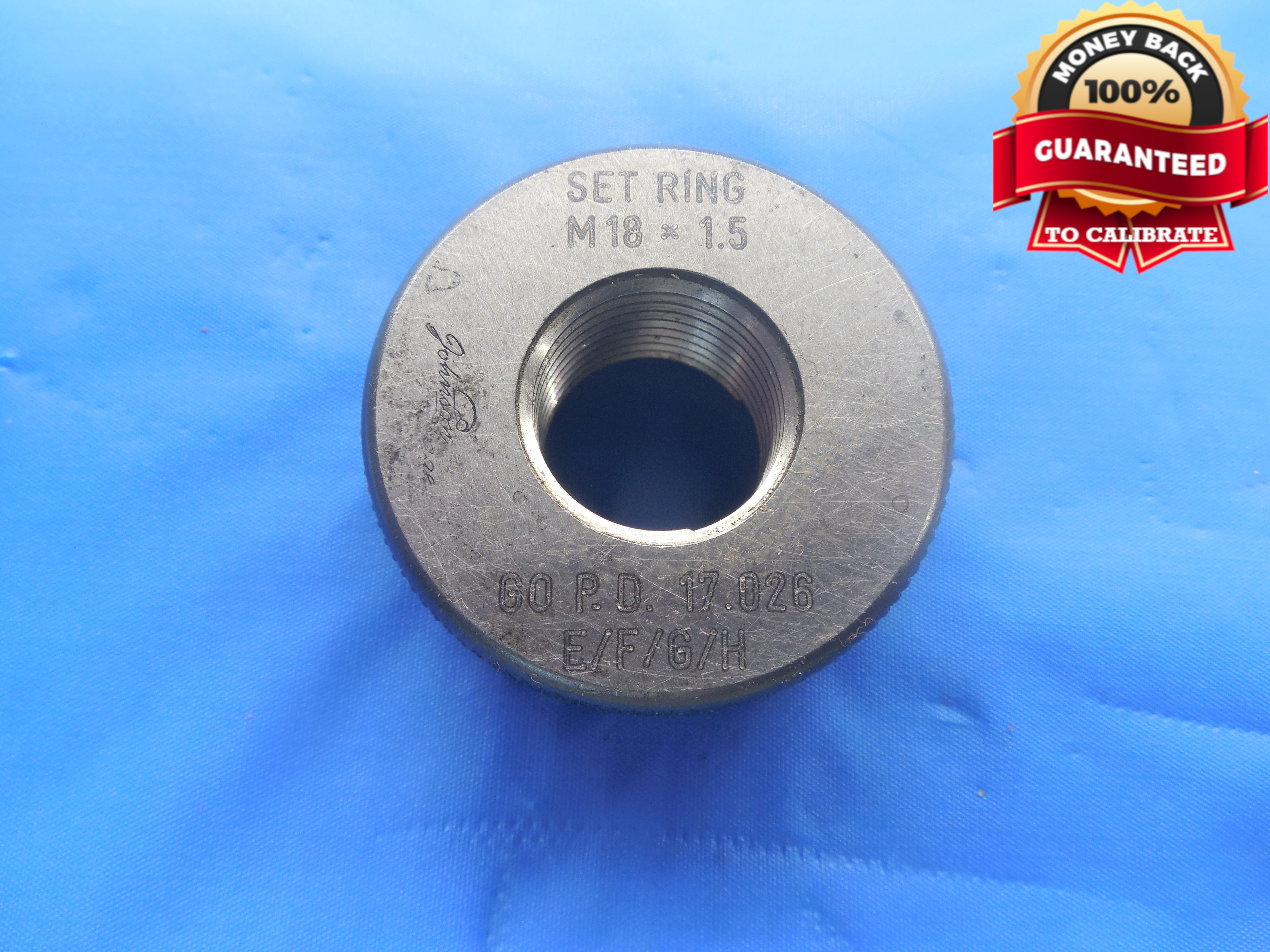 M18 X 1.5 E F G H METRIC SOLID SET THREAD RING GAGE 18.0 GO ONLY P.D. = 17.026 eBay
