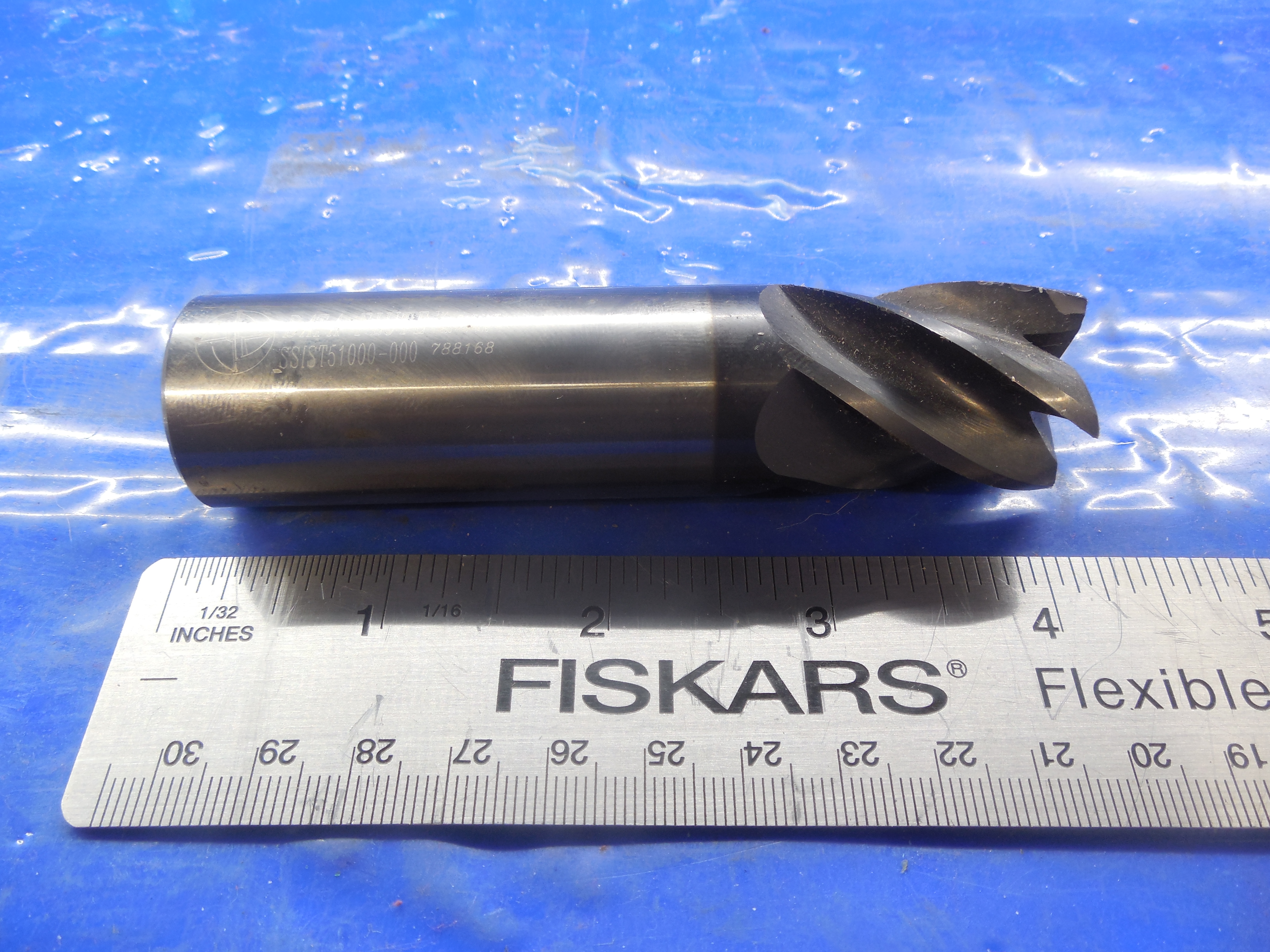 USED 1" DIAMETER 5 FLUTE CARBIDE END MILL COATED BRIDGEPORT CNC MILL