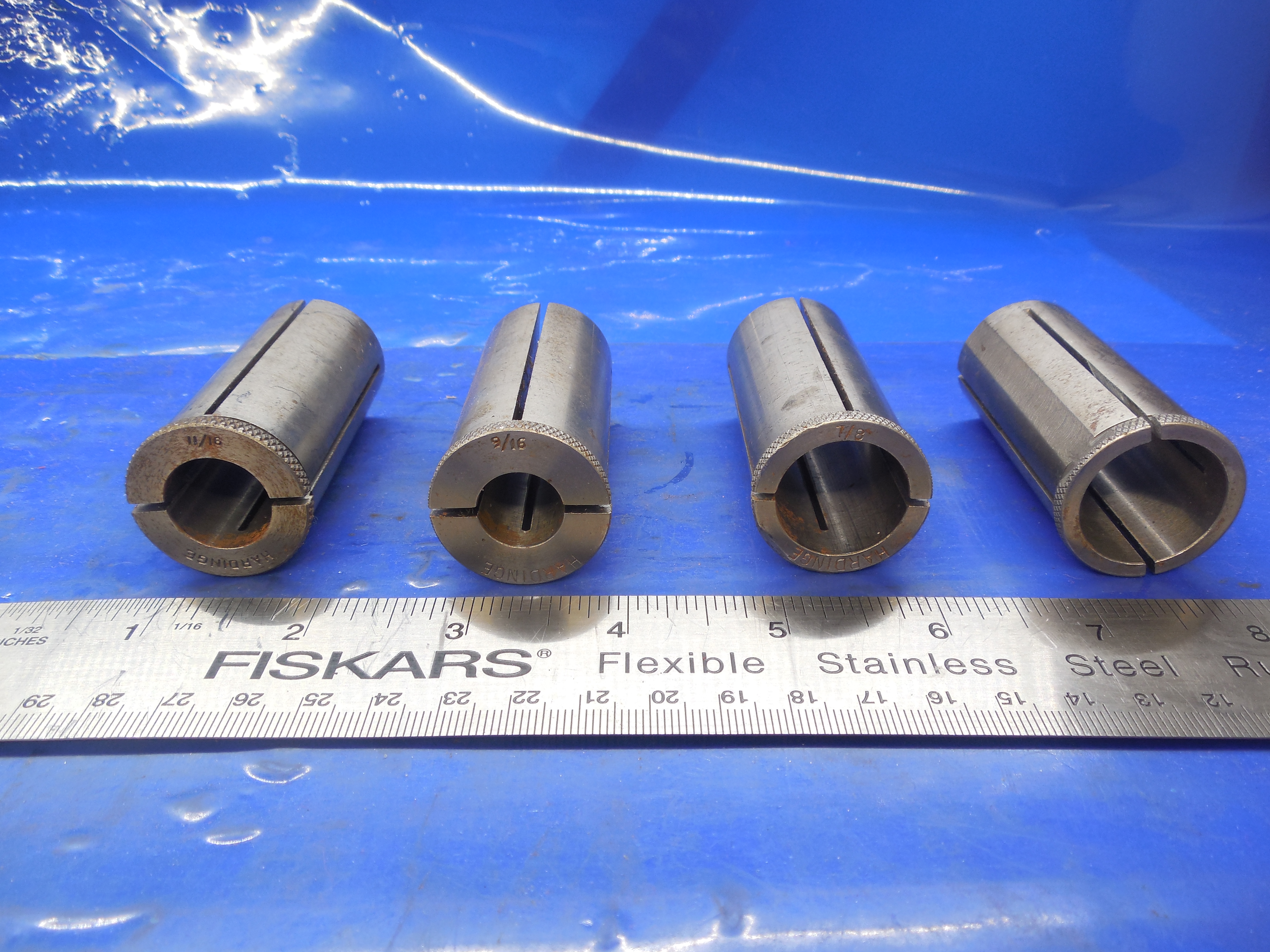 3 HARDINGE 11/8 OD STRAIGHT COLLET 9/16" 11/16 & 7/8" ID & 15/16 NOT HARDINGE? eBay