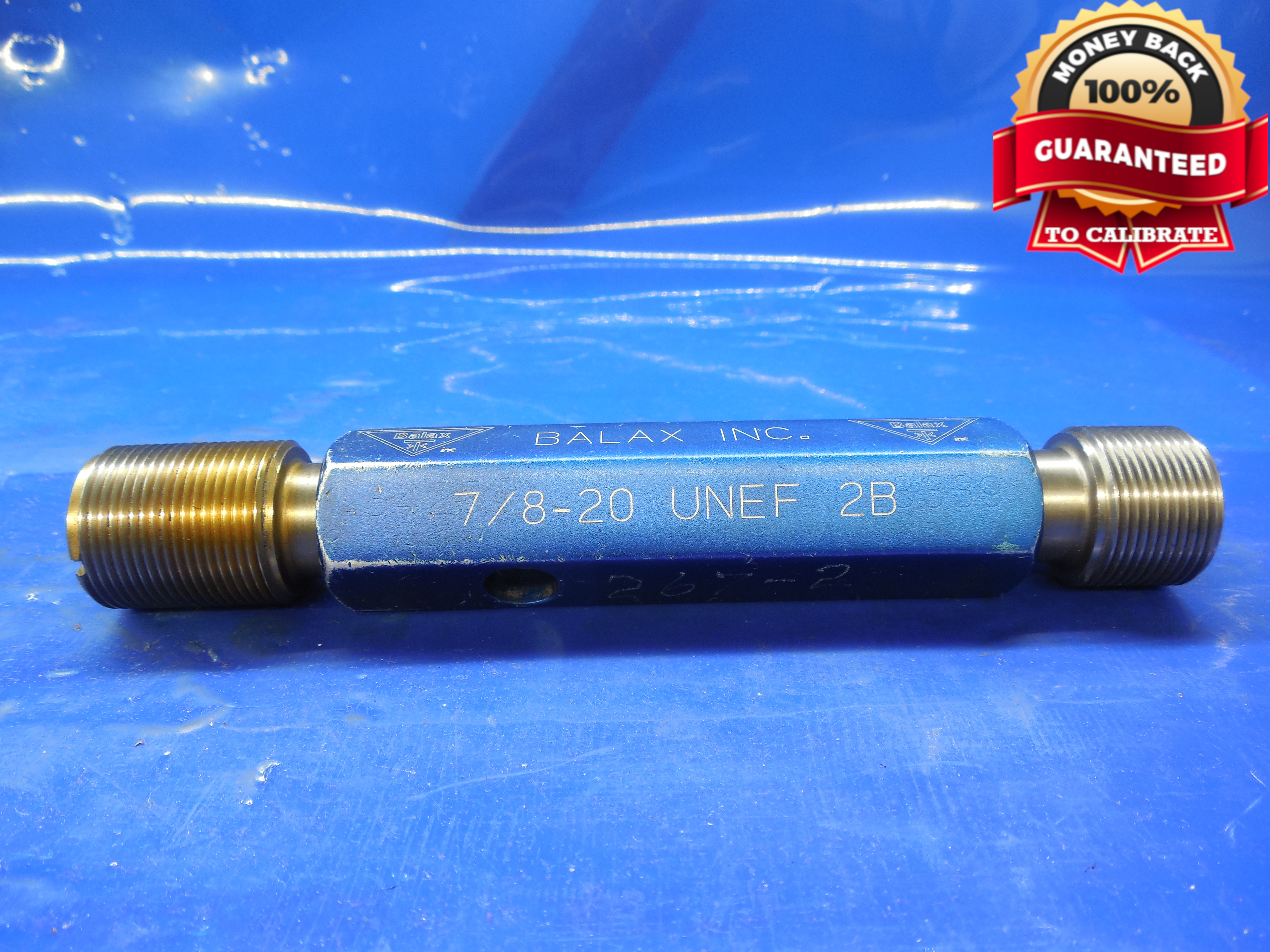7/8 20 UNEF 2B TiN THREAD PLUG GAGE .875 GO NO GO P.D.'S = .8425 ...