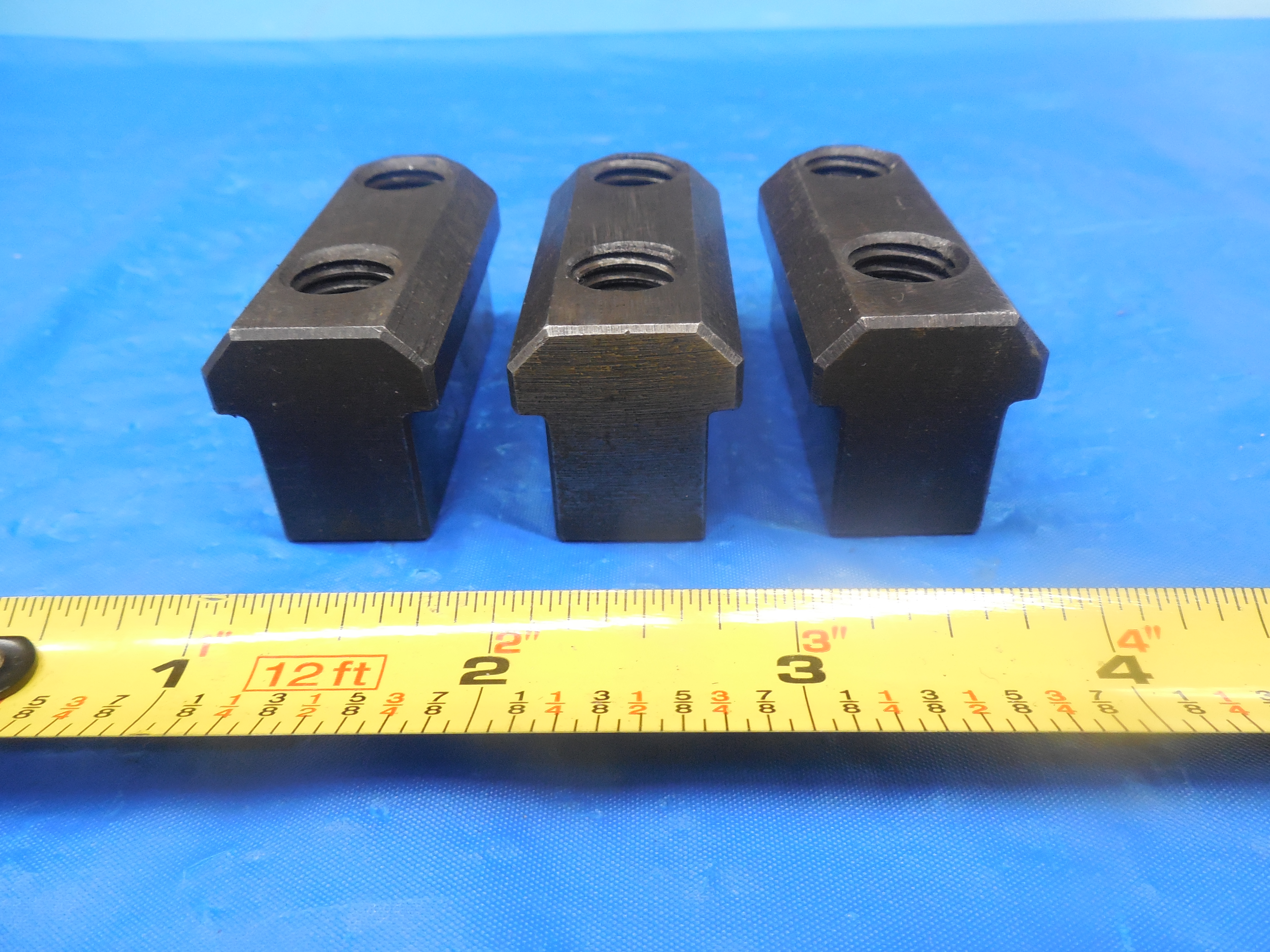 3pcs CNC LATHE CHUCK JAW NUT 1" TALL X 2.165 LONG X 1.181 HOLE SPACING