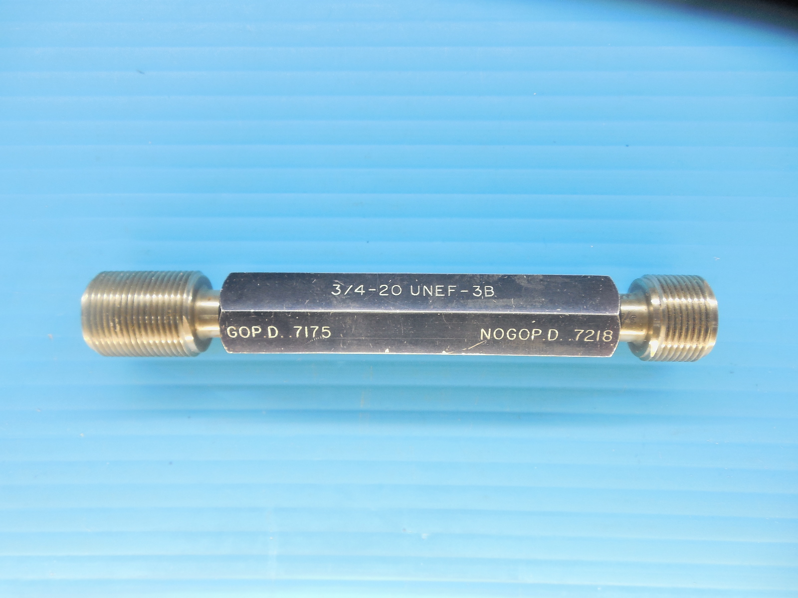 3 4 20 UNEF 3B THREAD PLUG GAGE 75 GO NO GO P D S 7175 7218 