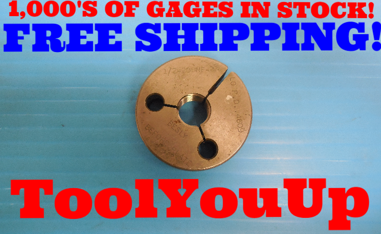 1 2 Unf 2a Before Plate Thread Ring Gage 0 5 No Go Only P D 4609 Tooling Ebay