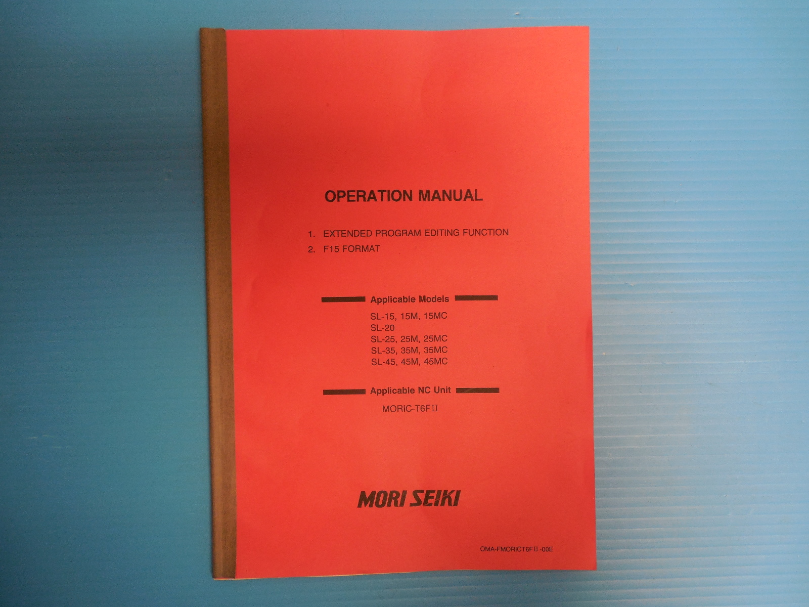 Details about OPERATION MANUAL EXTENDED PROGRAM EDITING FUNCTION F15 FORMAT MORI  SEIKI
