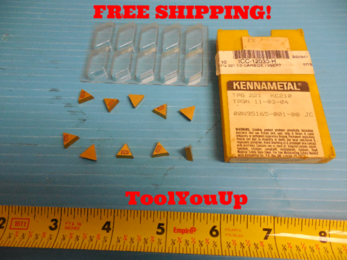 #2127-1022x10 TPG221 Carbide Inserts TiN Coated 10 Pcs//Box