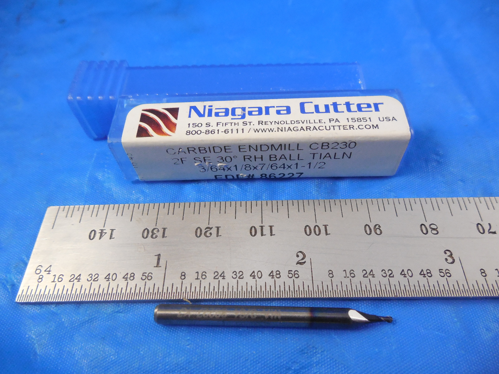 Niagara Cutter 3/64" Dia 7/64" Length of Cut 2 Flute Solid Carbide Ball
