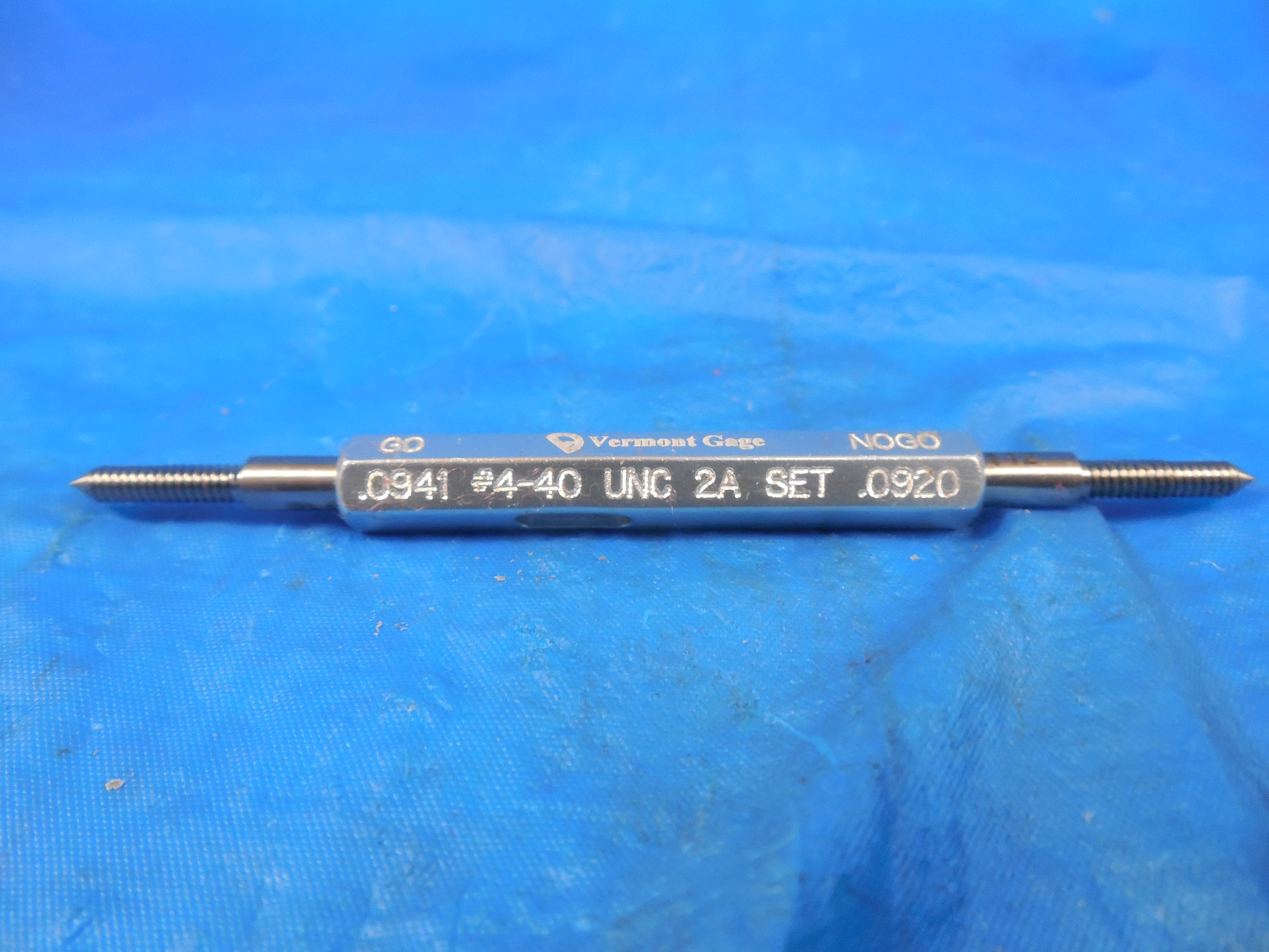 4 40 UNC 2A PREPLATE SET THREAD PLUG GAGE 4 .112 GO NO GO P.D.'S
