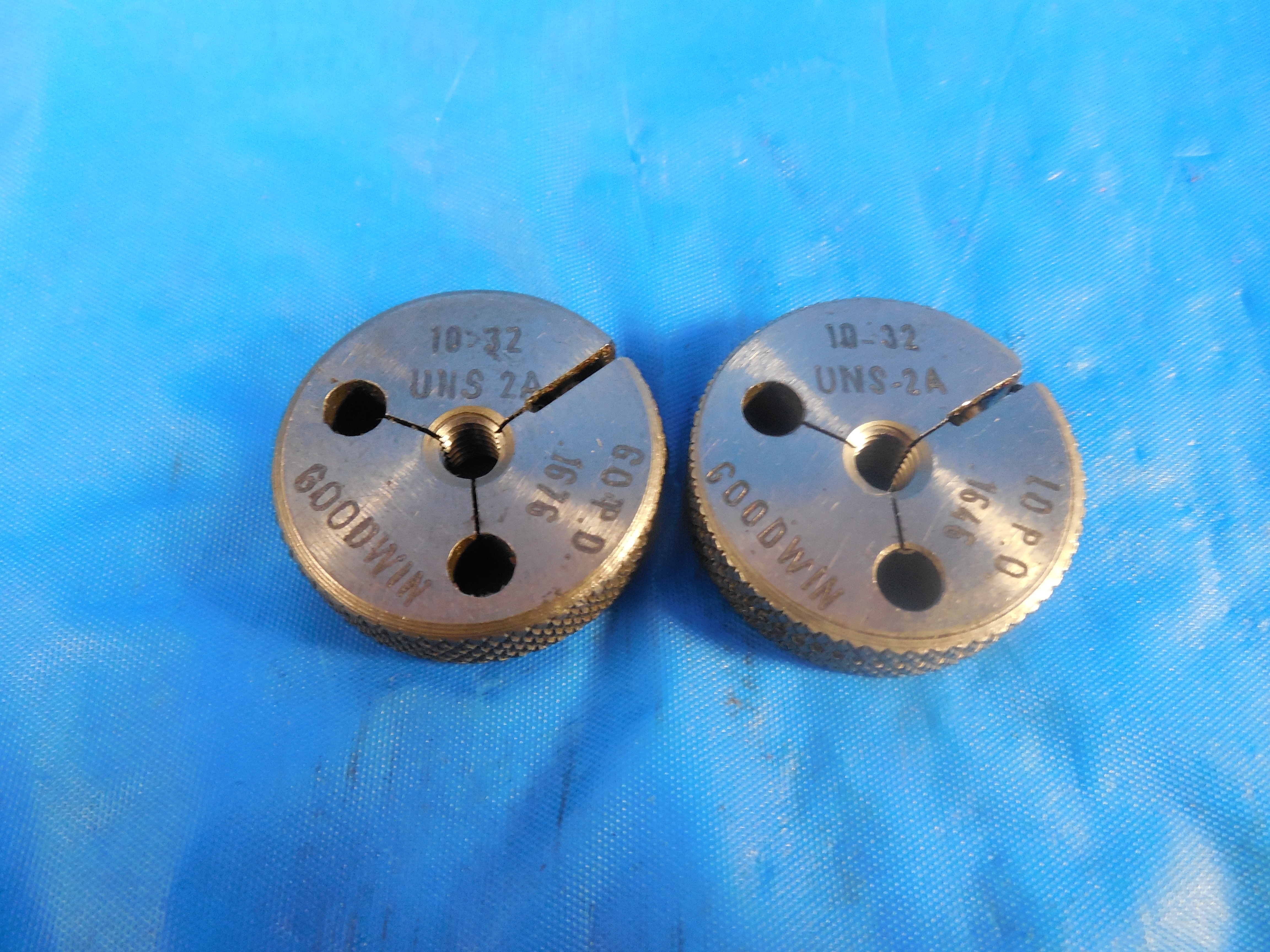 10 32 UNS 2A PREPLATE THREAD RING GAGES 10 190 GO NO GO P D S