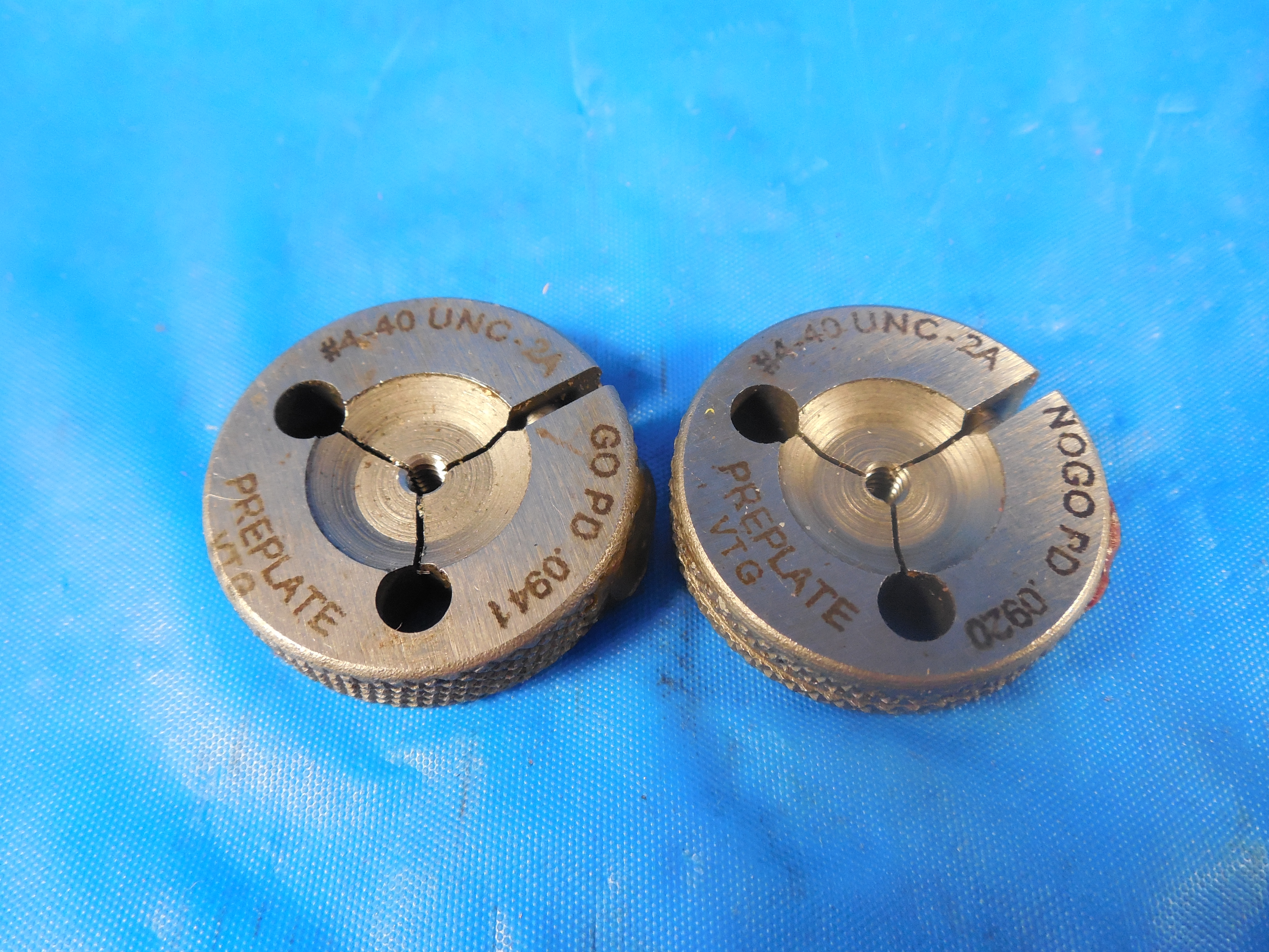 4 40 UNC 2A PREPALTE VERMONT THREAD RING GAGES 4 .112 GO NO GO PDS