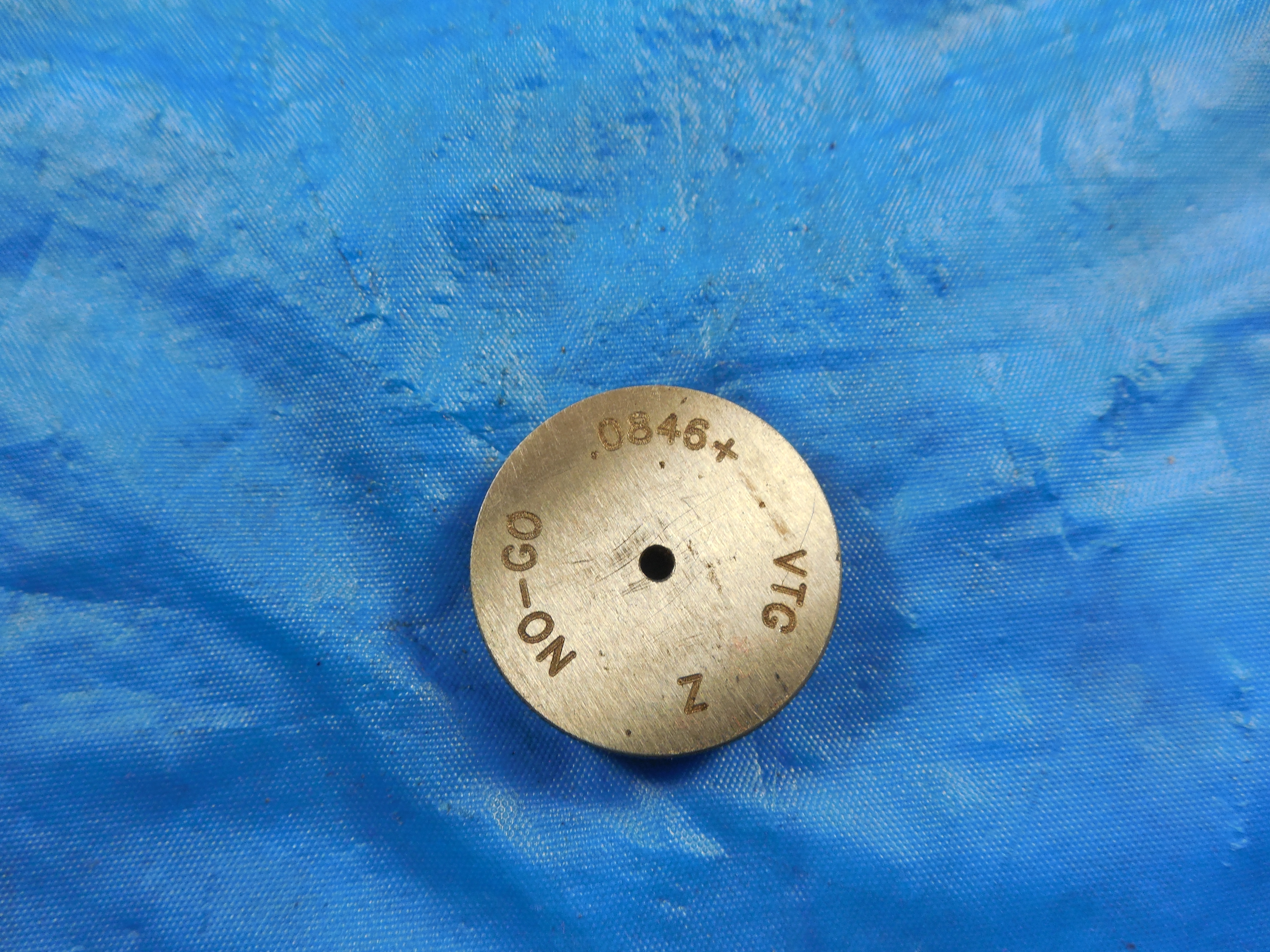 .0846 DIA CLASS Z SMOOTH PLAIN BORE RING GAGE NO GO .0625 OVERSIZE 1/16