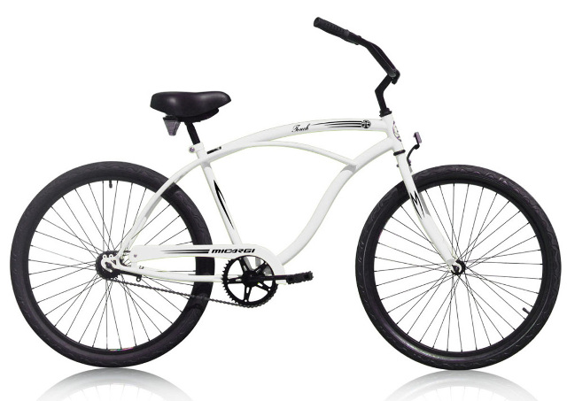 Micargi TOUCH-M-WHI Men's 26" Beach Cruiser Bicycle Bike, White