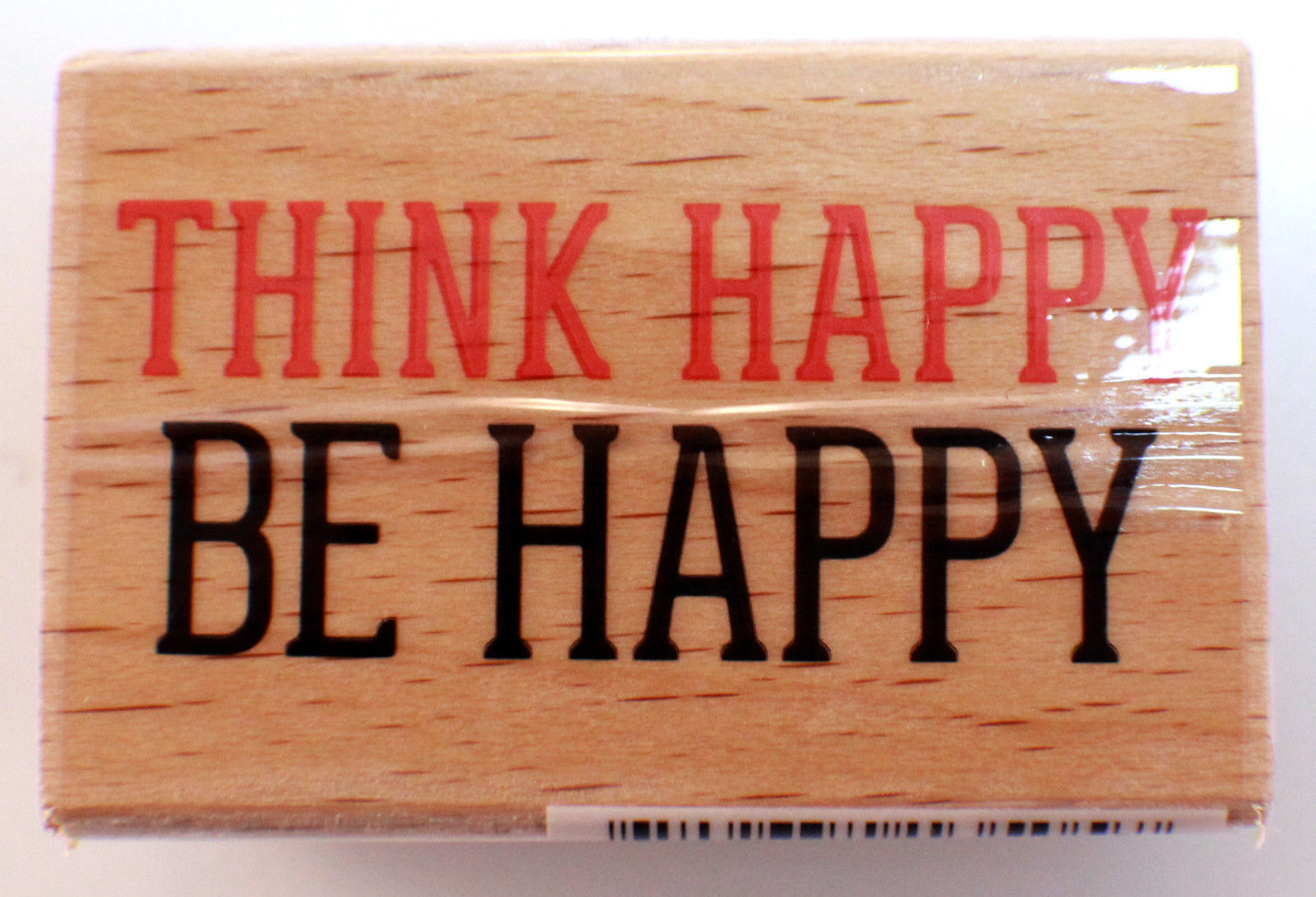 Think Happy Be Happy Words Writing Quote Studio G Wooden Rubber Stamp